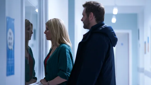 Sharon Horgan and Michael Sheen in BBC drama Best Interests (Photo: BBC/Chapter One Pictures/Mark Johnson)